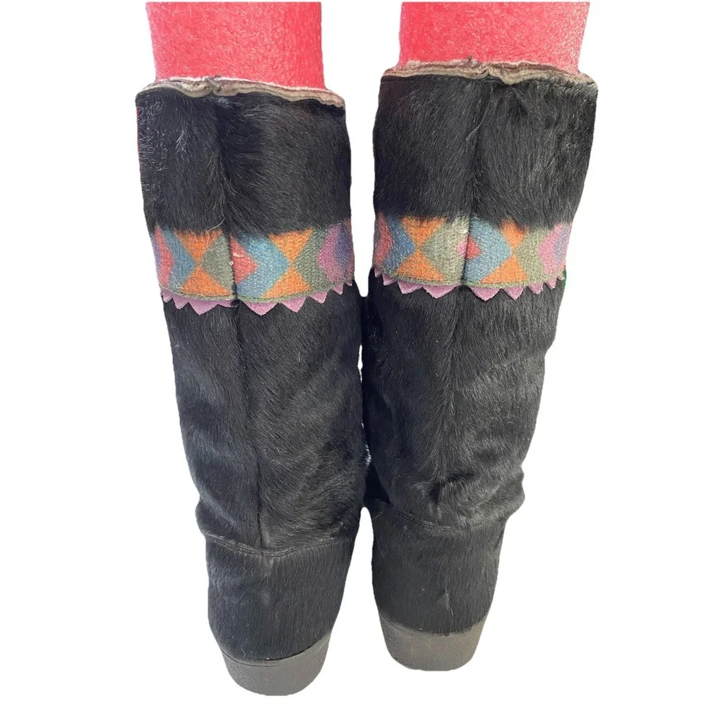 Garden Sport Womens Calf Hair Fur Winter Boots Size 38 Made In Italy Artsy Warm